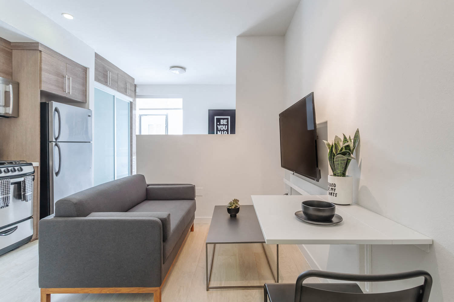 a kitchen or kitchenette at locale dallas victory park